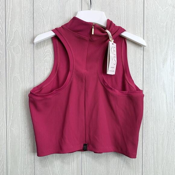 Athleta Ribbed Crop Tank Pink Alicia Keys XL NWT - Picture 4 of 6